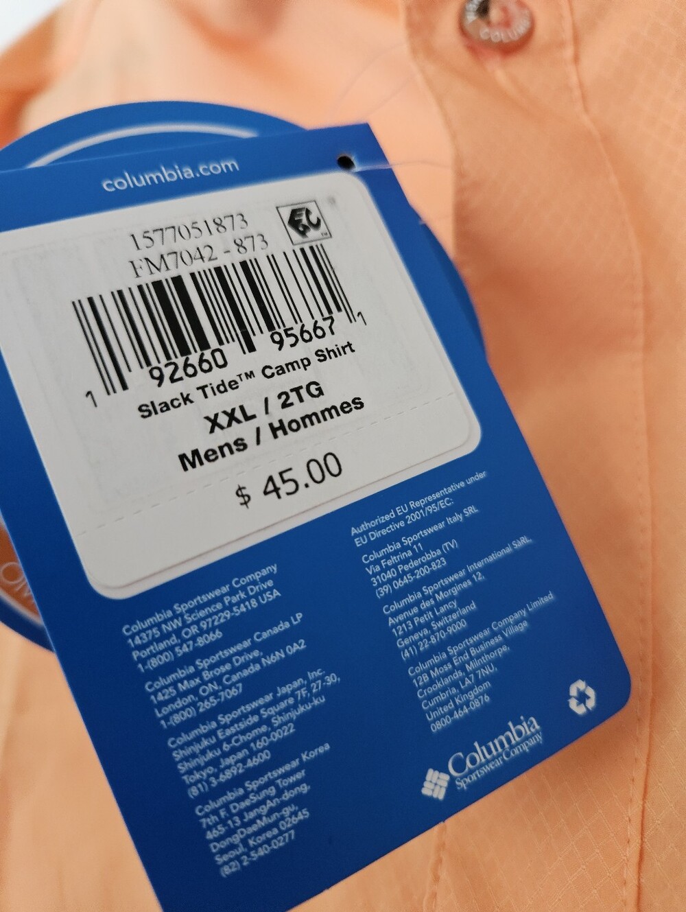 NWT Columbia Omni-Wick Peach Orange Fishing Shirt Men's XXL - Picture 7 of 11